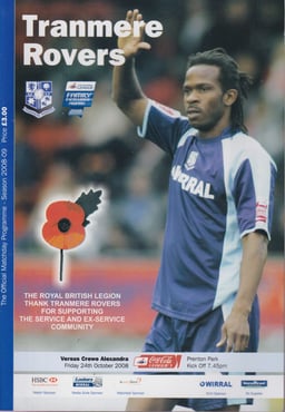 Tranmere Rovers v Crewe Alexandra Match Programme 2008-10-24